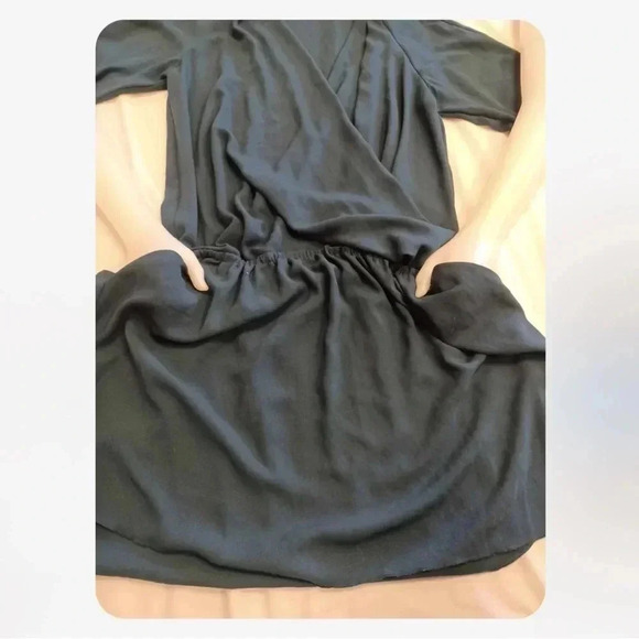 Aritzia Wilfred Drop Waist Faux Wrap Green Mini Dress Size Large - Picture 9 of 9